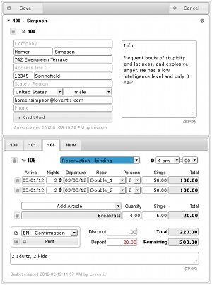 Guest-Input Mask - for reservations and bookings