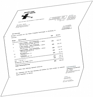 Rechnung und Buchungsbestätigung