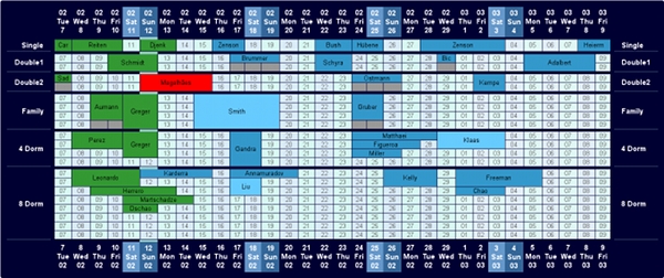horizontal and vertical occupation table